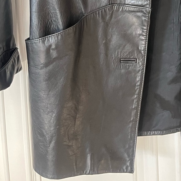 Vintage Adler 80s / 90s Black Suede Oversized Leather Jacket coat - Size small - Picture 12 of 15